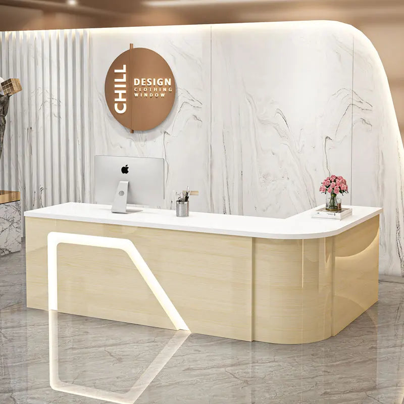 Counter Table Bar Reception Desk Tall Marble Office