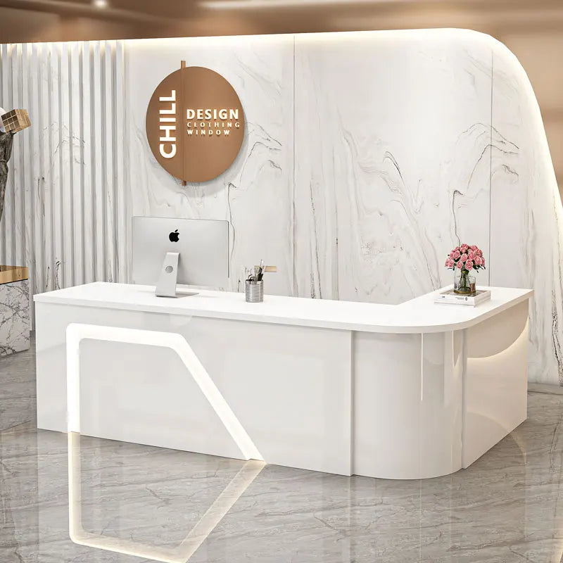 Counter Table Bar Reception Desk Tall Marble Office