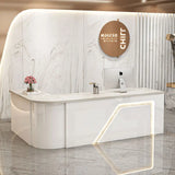 Counter Table Bar Reception Desk Tall Marble Office