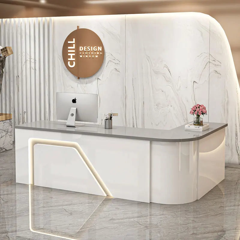 Counter Table Bar Reception Desk Tall Marble Office