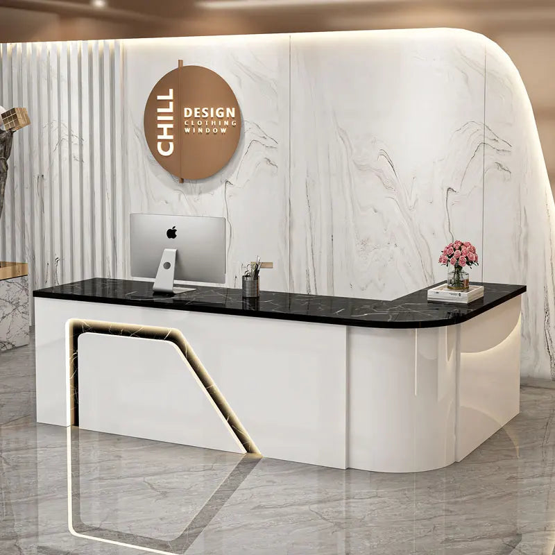 Counter Table Bar Reception Desk Tall Marble Office