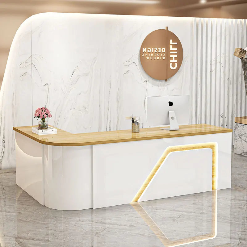 Counter Table Bar Reception Desk Tall Marble Office