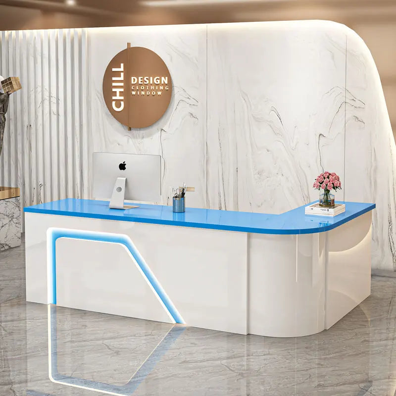 Counter Table Bar Reception Desk Tall Marble Office