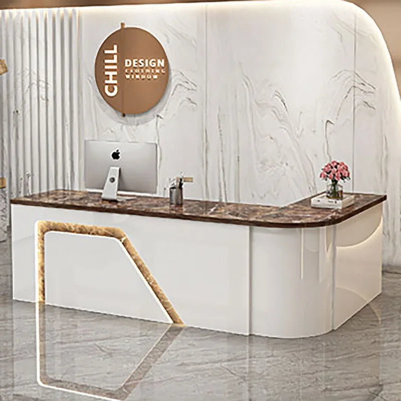 Counter Table Bar Reception Desk Tall Marble Office