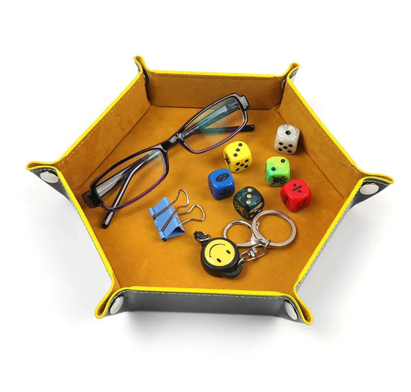 Creative Foldable Dice Tray Box PU Leather Folding