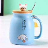 Creative color cat heat-resistant Mug cartoon with lid