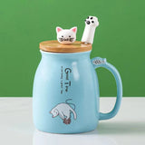 Creative color cat heat-resistant Mug cartoon with lid