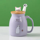 Creative color cat heat-resistant Mug cartoon with lid