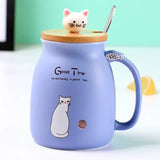 Creative color cat heat-resistant Mug cartoon with lid