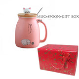 Creative color cat heat-resistant Mug cartoon with lid