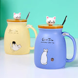 Creative color cat heat-resistant Mug cartoon with lid