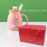 Creative color cat heat-resistant Mug cartoon with lid