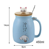 Creative color cat heat-resistant Mug cartoon with lid