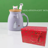 Creative color cat heat-resistant Mug cartoon with lid