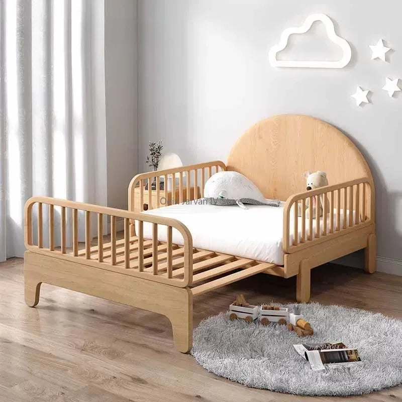 Crib Splicing Children Beds Guardrail Boy Solid Wood