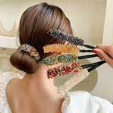 Crystal Magic Bun Maker Elegant Hairbands Donut Hairpin