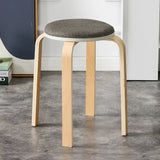 Curved Wooden Stoolhousehold High Round Stool Simple And