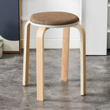 Curved Wooden Stoolhousehold High Round Stool Simple And