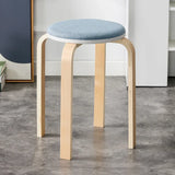 Curved Wooden Stoolhousehold High Round Stool Simple And