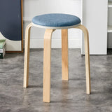 Curved Wooden Stoolhousehold High Round Stool Simple And