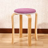 Curved Wooden Stoolhousehold High Round Stool Simple And