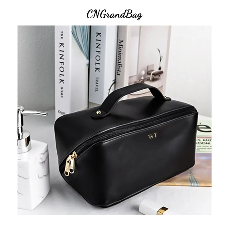 Custom Letters Large Capacity Portable Pillow shaped Makeup Bag Women's Portable Waterproof Wash Storage Bag Travel Cosmetic Bag