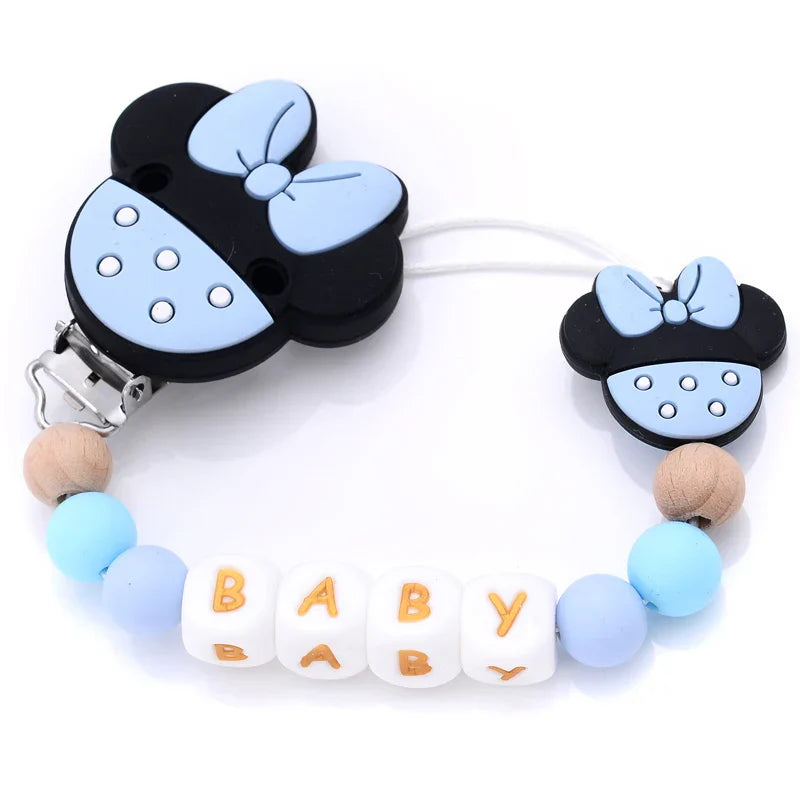 Custom Personalized Name Pacifier Chain English Letters Silicone