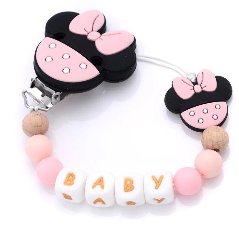 Custom Personalized Name Pacifier Chain English Letters Silicone