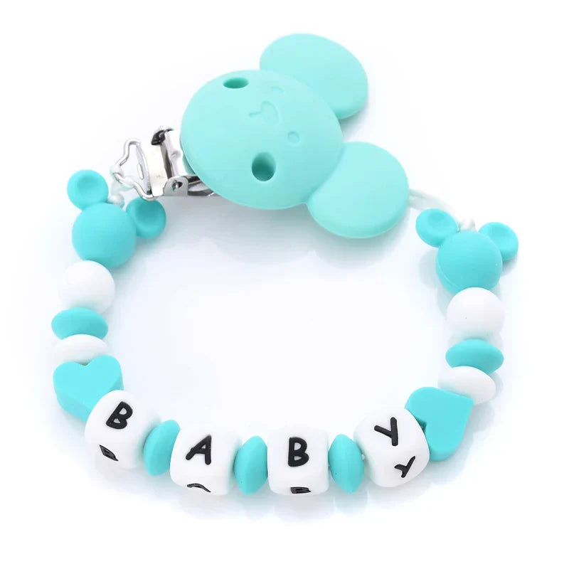 Custom Personalized Name Pacifier Chain English Letters Silicone