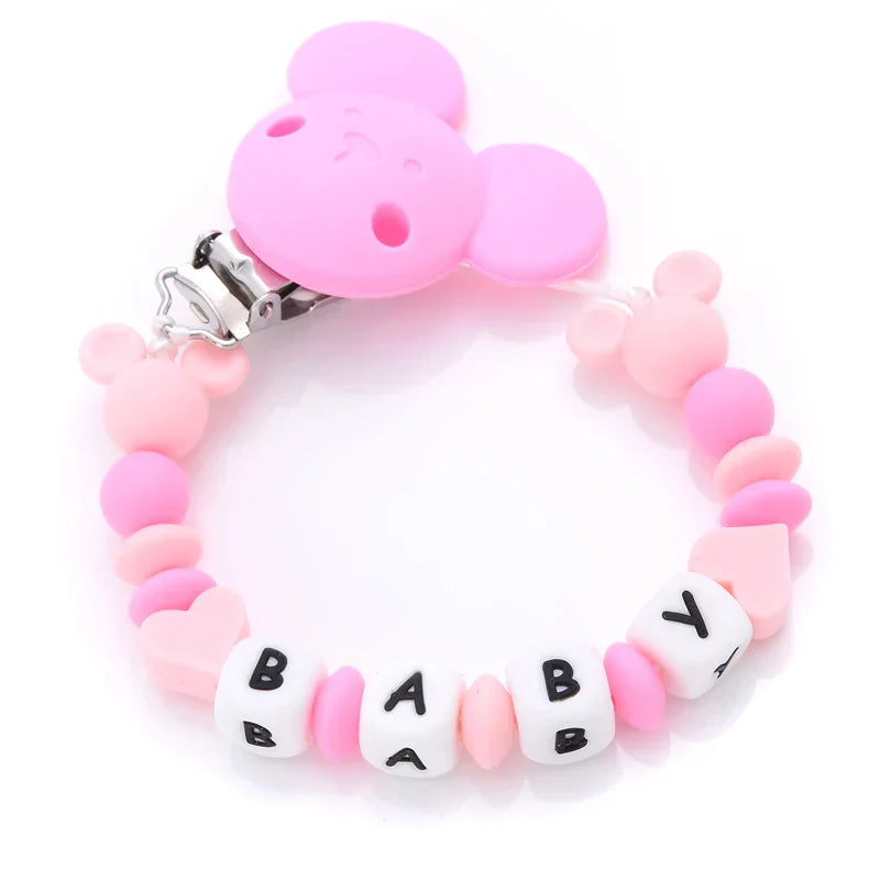 Custom Personalized Name Pacifier Chain English Letters Silicone