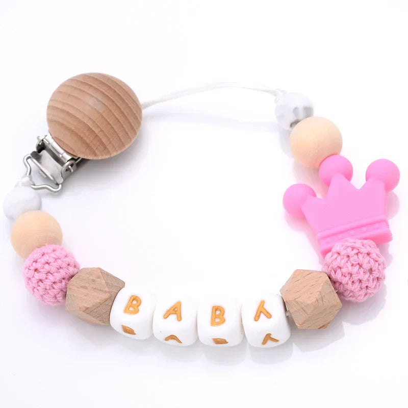 Custom Personalized Name Pacifier Chain English Letters Silicone