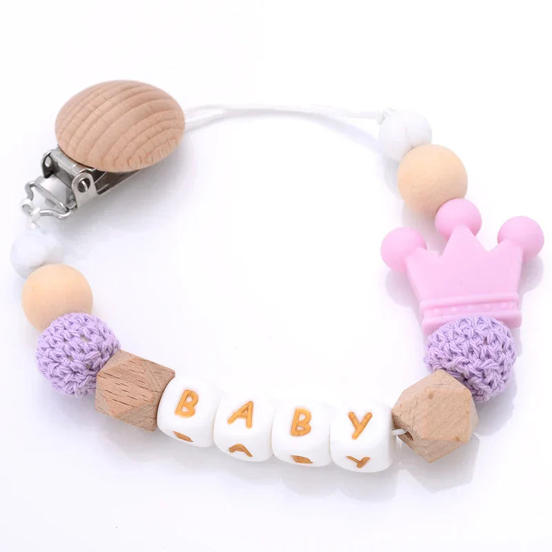 Custom Personalized Name Pacifier Chain English Letters Silicone