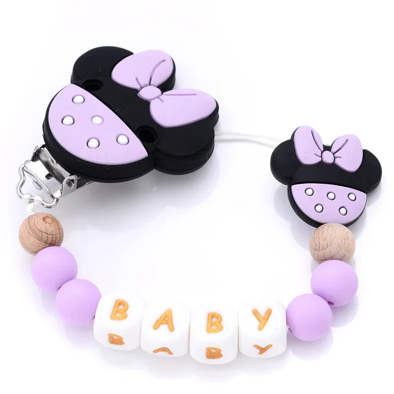 Custom Personalized Name Pacifier Chain English Letters Silicone