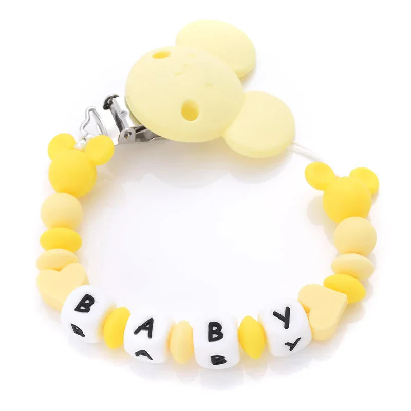 Custom Personalized Name Pacifier Chain English Letters Silicone