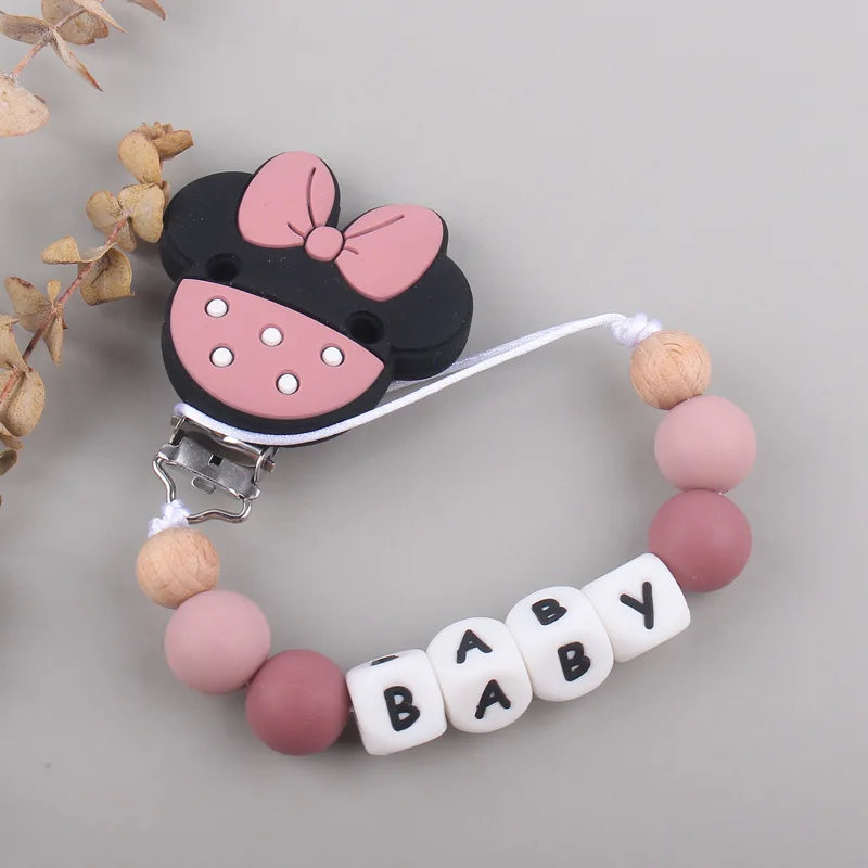 Custom Personalized Name Pacifier Chain English Letters Silicone