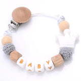 Custom Personalized Name Pacifier Chain English Letters Silicone