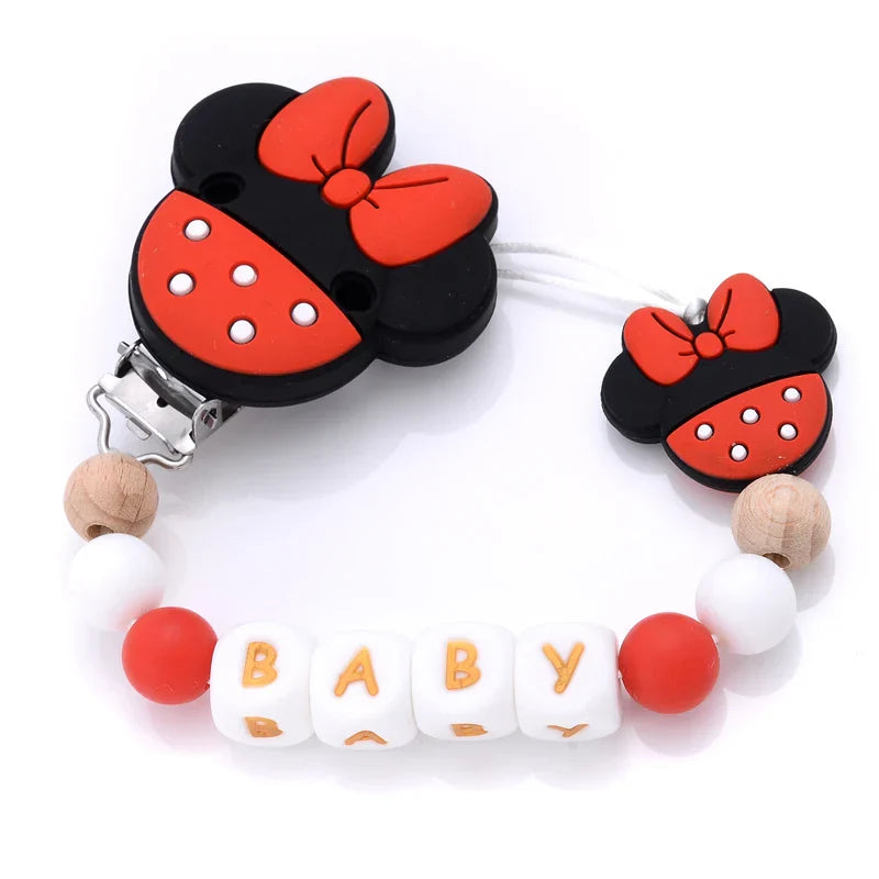 Custom Personalized Name Pacifier Chain English Letters Silicone