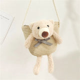 Cute Bear Baby Girl Shoulder Bags Straw Children