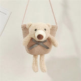 Cute Bear Baby Girl Shoulder Bags Straw Children