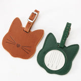 Cute Cartoon Cat Luggage Tag PU Leather Suitcase