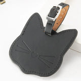 Cute Cartoon Cat Luggage Tag PU Leather Suitcase