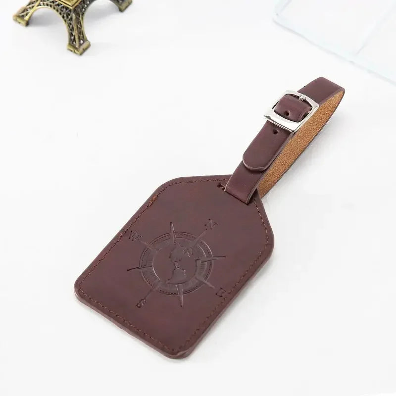 Cute Cartoon Cat Luggage Tag PU Leather Suitcase