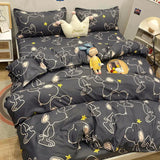 Cute Cartoon Snoopy Bedding Set Girls Boys Dorm