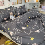 Cute Cartoon Snoopy Bedding Set Girls Boys Dorm