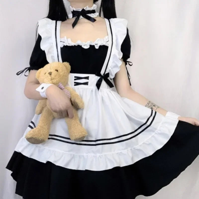 Cute pink maid uniform set Role playing Role