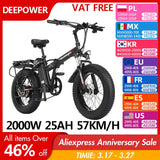 DEEPOWER 2000W Adults Electric Bike Bicycle 1000W 48V