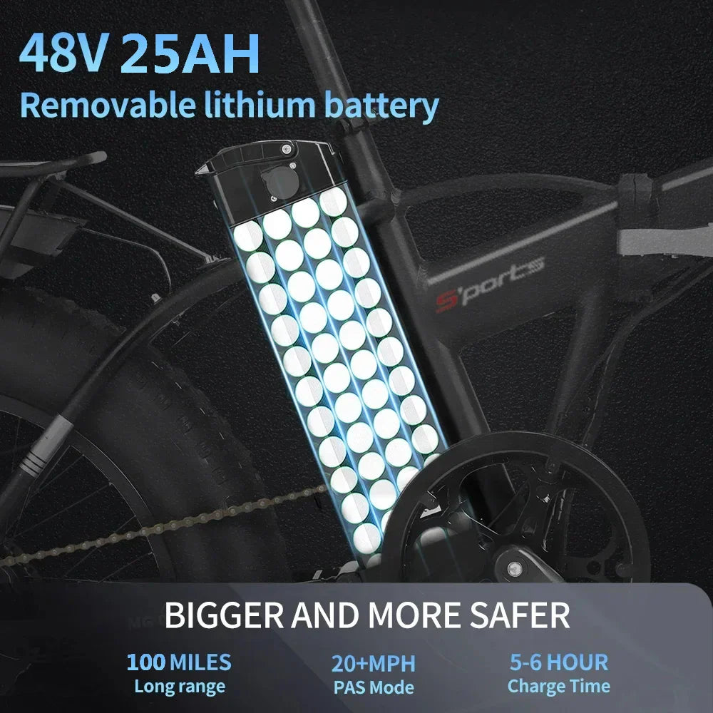 DEEPOWER 2000W Adults Electric Bike Bicycle 1000W 48V