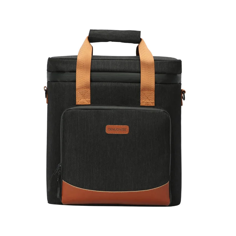 DENUONISS New 2020 Wine Cooling Bag 100% Leakproof Picnic Cooler Bag Vintage Leather Refrigerator Bag Portable Thermal Bag