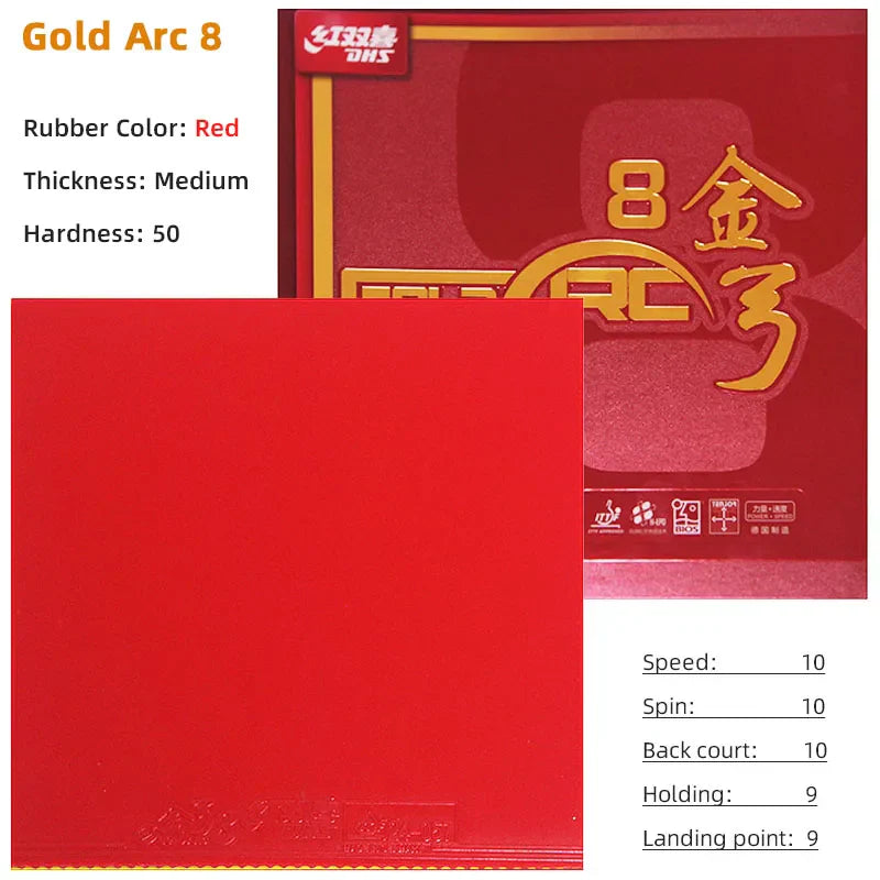 DHS Gold Arc 8 Table Tennis Rubber Non-tacky