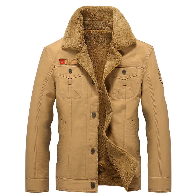 DIMUSI Winter Jacket Mens Military Fleece Warm Coats